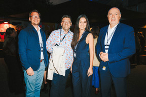 Lou Weis (Apollo Strategies), John Janson (Johnen Print Luxembourg), Sarah Akhmiss (Gemolux) and Luc Welter (Post Luxembourg). Photo: Julian Pierrot/Paperjam