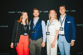 Aurore Jurga (Cabinet de Psychologie Belair), Antoine Depoux (Heal on Site), Camille Procureur (Workplace Well-Being) and Adrien Devos (Buyerside). Photo: Julian Pierrot/Paperjam