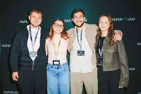 Artur Tormen (Mairie d'Entrange), Elise Gebes (Paperjam Club), Nathan Hergat (FH Energie) and Logan Sindt (Paperjam Club). Photo: Julian Pierrot/Paperjam