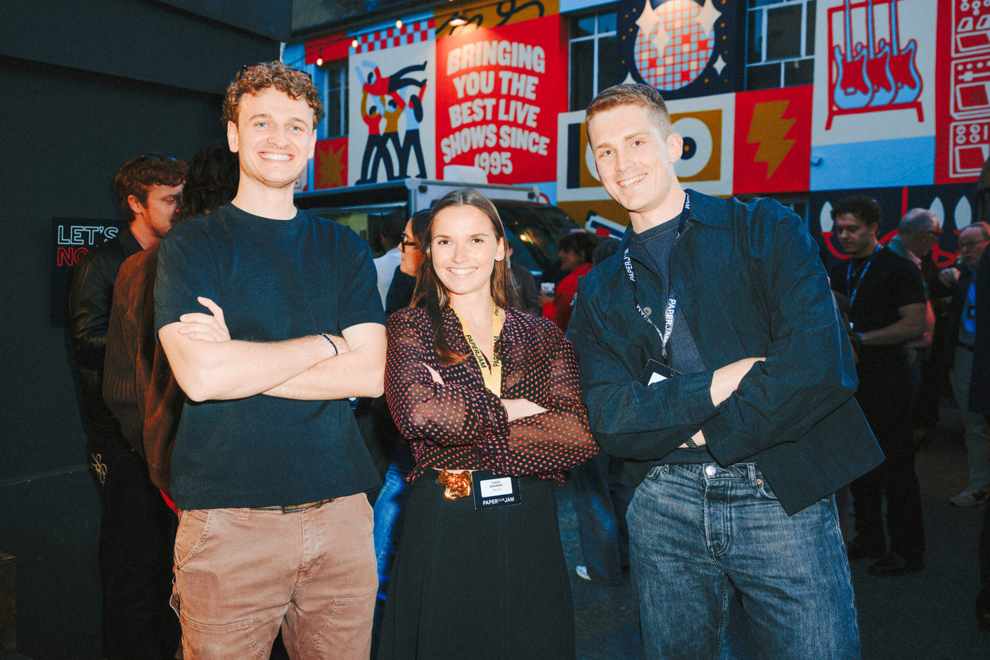 Louis Loschetter (Skandal Agency), Louise Braibant (Paperjam) and Philippe Schroeder (Frameway). Photo: Julian Pierrot/Paperjam