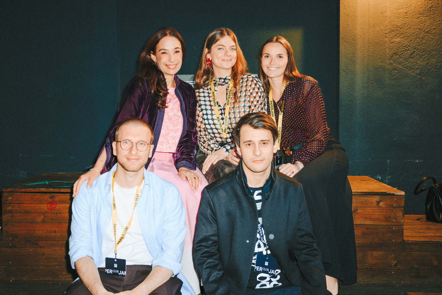 Alix Bellac, Rebeca Suay, Louise Braibant, Hugo Hirsch (Paperjam) and Emilio Naud (Luxinnovation). Photo: Julian Pierrot/Paperjam