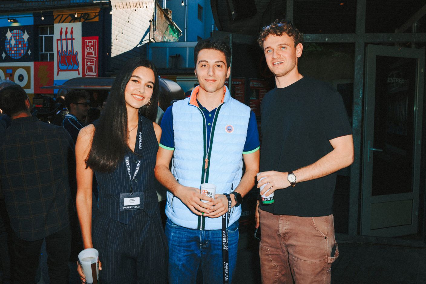 Sarah Akhmiss (Gemolux), Alessio Calisti Thill (Ecoffee Luxembourg) and Louis Loschetter (Skandal Agency). Photo: Julian Pierrot/Paperjam