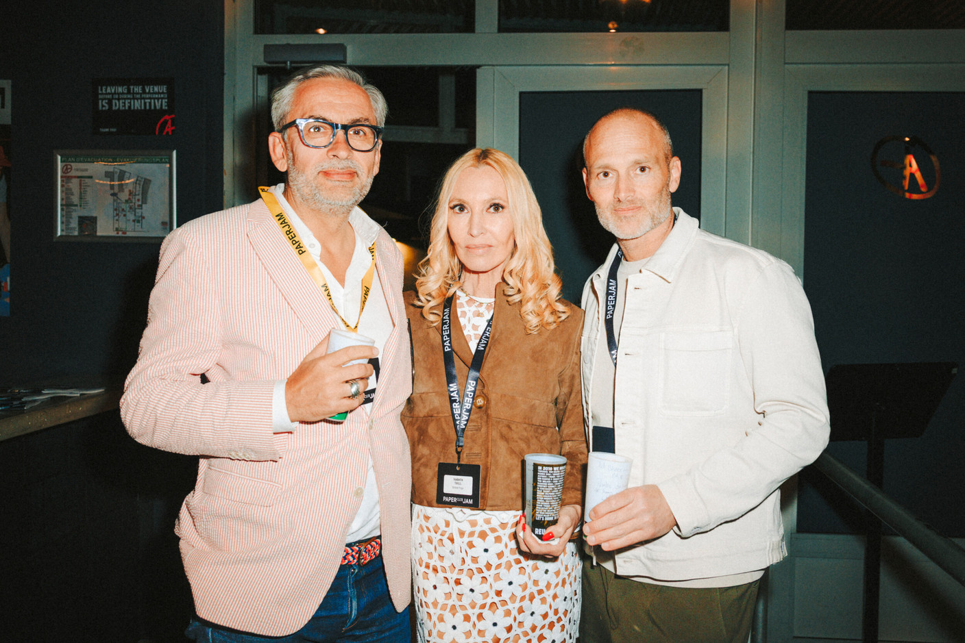 Mike Koedinger (Paperjam), Isabelle Thill (Exhale Yoga) and David Rosner (iSupport). Photo: Julian Pierrot/Paperjam