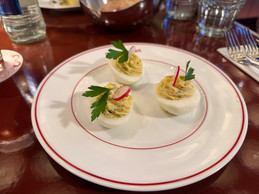 Truffle mayonnaise devilled eggs: a classic with a twist, perfectly balanced. Proof that the greatest dishes are often the simplest. (Photo: Paperjam)