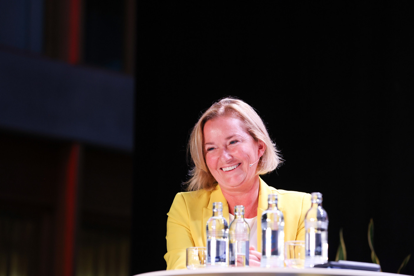 Paulette Lenert (LSAP), at the debate amongst leading political candidates, 19 September 2023. Photo: Eva Krins / Maison Moderne