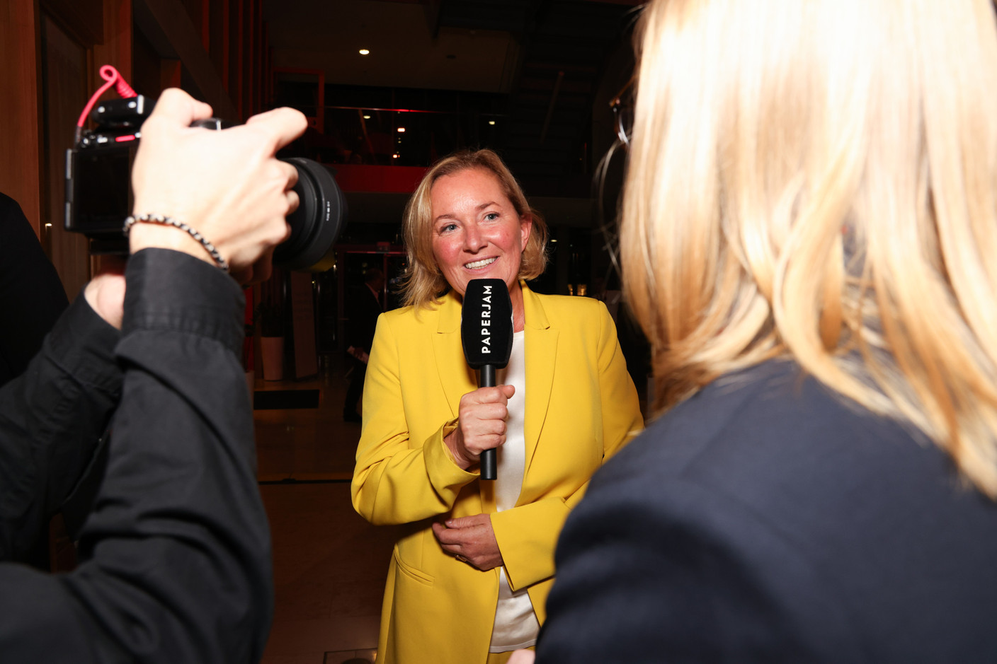 Paulette Lenert (LSAP), at the debate amongst leading political candidates, 19 September 2023. Photo: Eva Krins / Maison Moderne