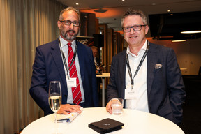 Dennis Wernerus (European Commission) and Alain Dichter (Servior), at the debate amongst leading political candidates at PwC Luxembourg on 19 September 2023. Photo: Eva Krins / Maison Moderne