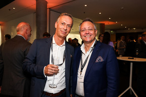 Marc Payal (Fujitsu) and Pedro Castilho (Verbalius), at the debate amongst leading political candidates at PwC Luxembourg on 19 September 2023. Photo: Eva Krins / Maison Moderne