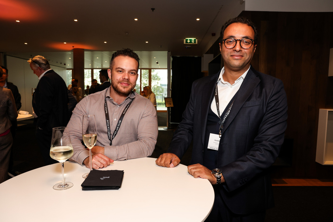 Abdellah Aalam (International Business Collaboration) on the right, at the debate amongst leading political candidates at PwC Luxembourg on 19 September 2023. Photo: Eva Krins / Maison Moderne