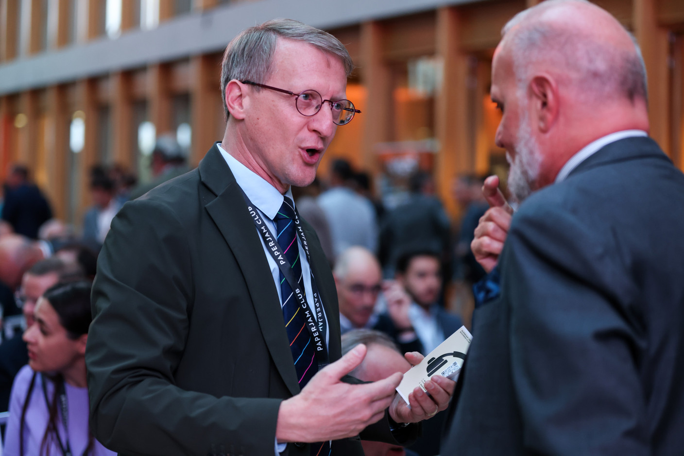 Thomas Lambert (embassy of Belgium), at the debate amongst leading political candidates at PwC Luxembourg on 19 September 2023. Photo: Eva Krins / Maison Moderne