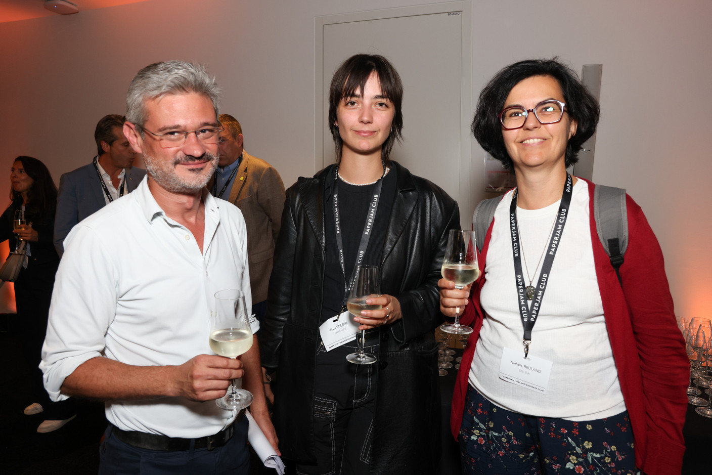 David Wagner (déi Lénk), Mara Stieber, Nathalie Reuland (déi Lénk), at the debate amongst leading political candidates at PwC Luxembourg on 19 September 2023. Photo: Eva Krins / Maison Moderne
