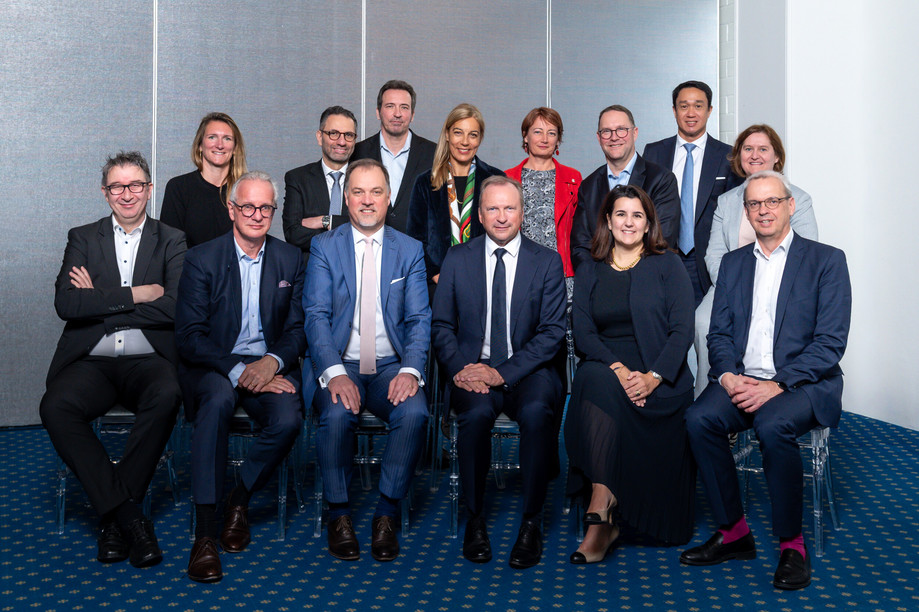Nicolas Limbourg (third from left, front row) retains the presidency of Aca, which has an 18-member board. (Photo: Aca)