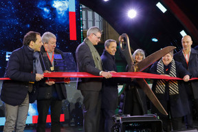 A giant pair of scissors was needed to cut the official ribbon. (Photo: Luc Deflorenne)