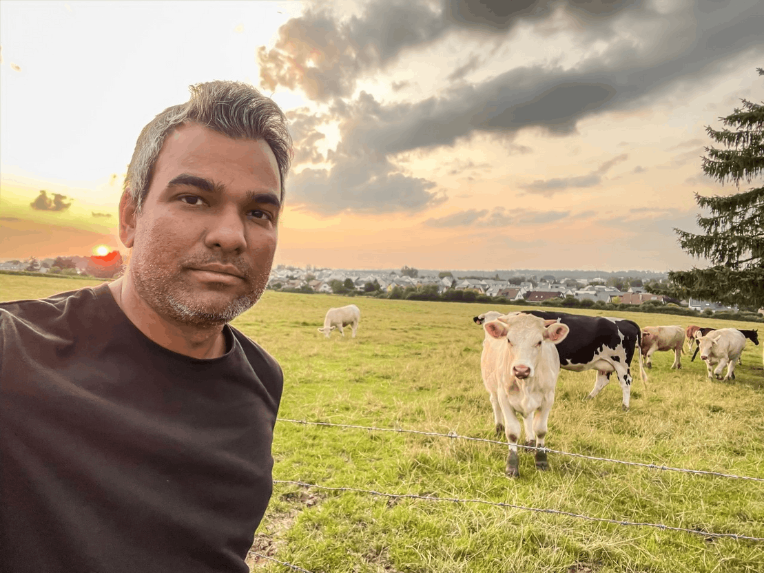 Sundeep is pictured on an evening ride with some of the locals Sundeep Bhardwaj