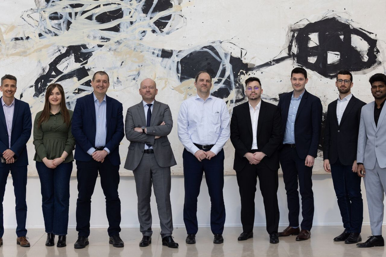 From left to right: Guillaume Toussaint, Sara Yasmine Ouerk, Francesco Ferrero, Olivier Gorin, Stefaan Roegiers, Karim Colabelli, Artur Gaynutdinov, Alessio Buscemi and Suraj Maurya. Photo: List