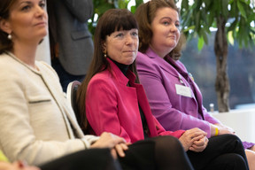 Launch of Luxembourg's Women in Finance Charter on 8 March. Francoise Thoma (managing director of Spuerkeess) and Fleur Thomas (British ambassador to Luxembourg). Photo: Guy Wolff/Maison Moderne