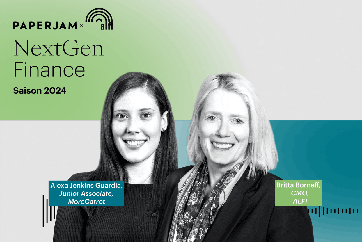 Alfi’s own CMO Britta Borneff and Alexa Jenkins Guardia, junior associate at MoreCarrot Crédit illustration : Maison Moderne, Crédit photo : ALFI