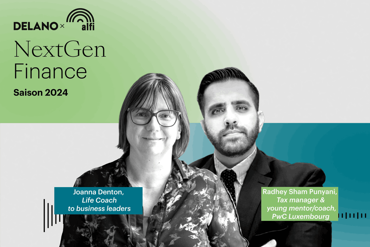 Joanna Denton, Life Coach to business leaders and entrepreneurs, and PwC Luxembourg tax manager and young coach Radhey Punyani Crédit illustration : Maison Moderne et crédit photo : ALFI