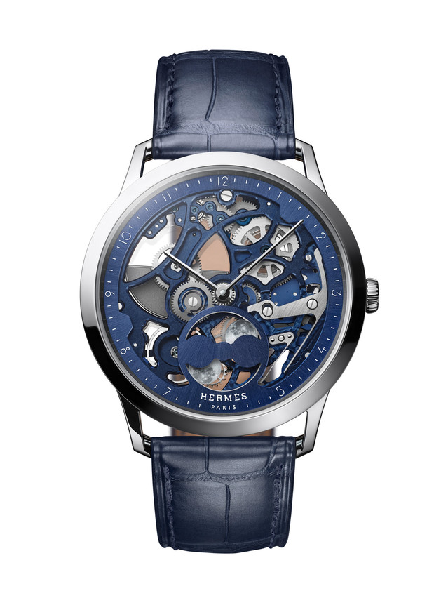 In titanium or platinum, this model from Hermès reveals an openworked dial. (Photo: Hermès)