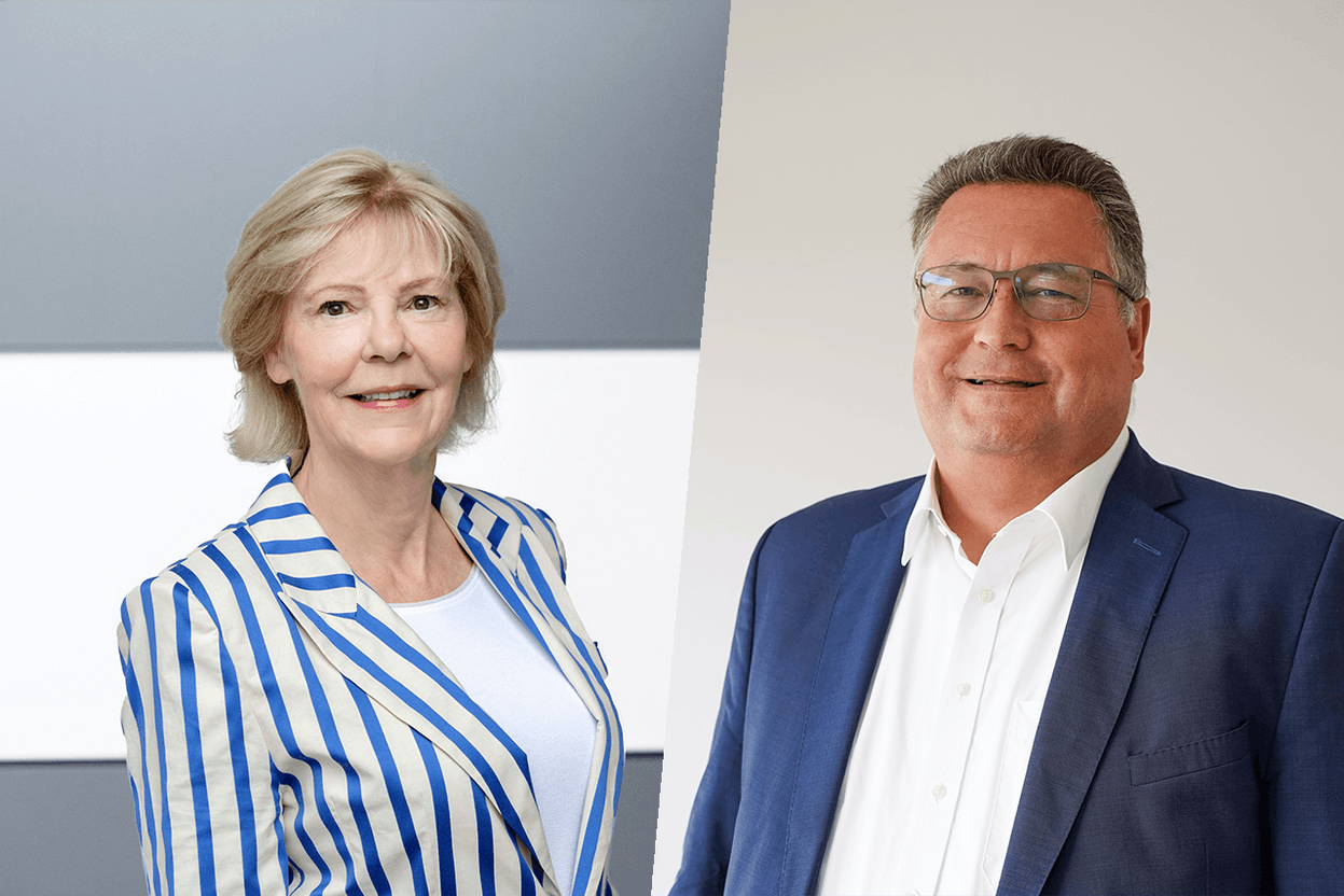 Danièle Wagener (left) and Emile Lutgen (right) highlight the role of solidarity in the work of the Œuvre nationale, which distributed €33 million in 2025. (Photos: Œuvre nationale; Photomontage: Paperjam)