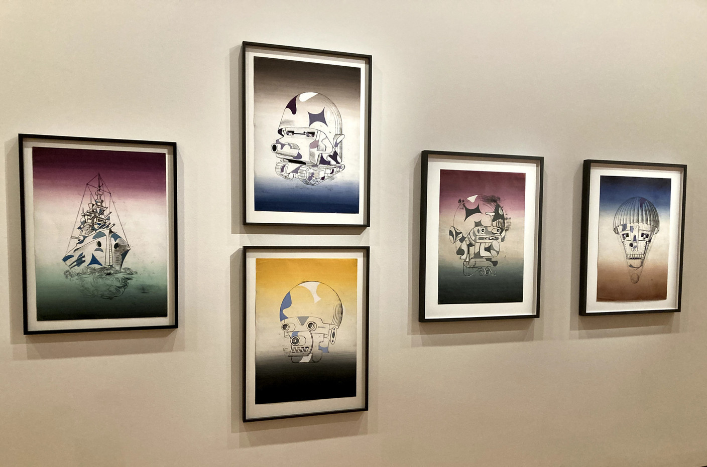 While in New York, Schawinsky produced works on paper depicting machine men in response to the Second World War.  Photo: Paperjam