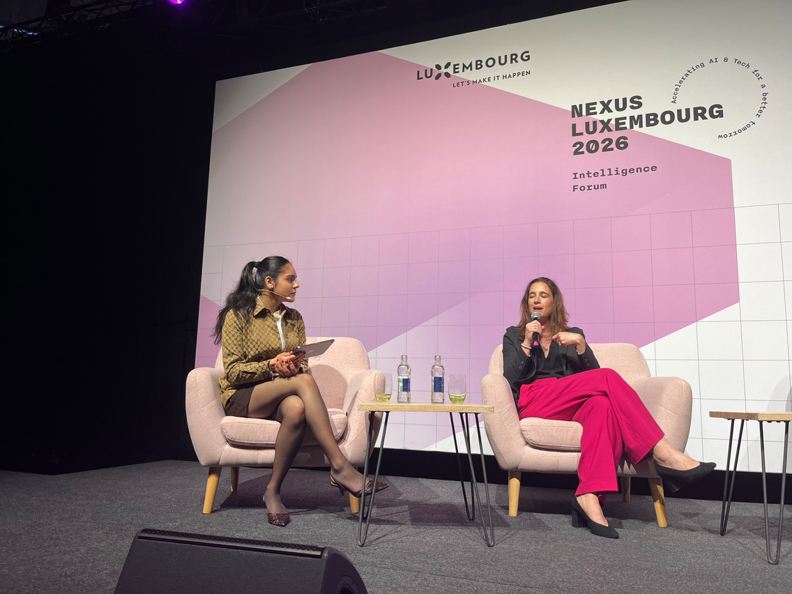 Global Director Innovation Products and Consultancy at Ayvens, Amélie de Valroger (on the right) highlighted the rise of electric and software-defined vehicles, calling for greater experimentation, access to data and faster scaling of new mobility solutions. Photo: Paperjam