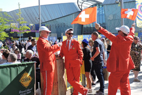 Fans seen outside Liverpool Arena shortly before the Eurovision grande finale, 13 May 2023. Photo: Neel Chrillesen