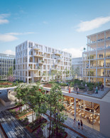 Les espaces extérieurs se développeront sur deux niveaux, le plus haut étant à destination des habitants. ((Illustration: BPI Real Estate, Unibra Real Estate, ArtBuild Architects))