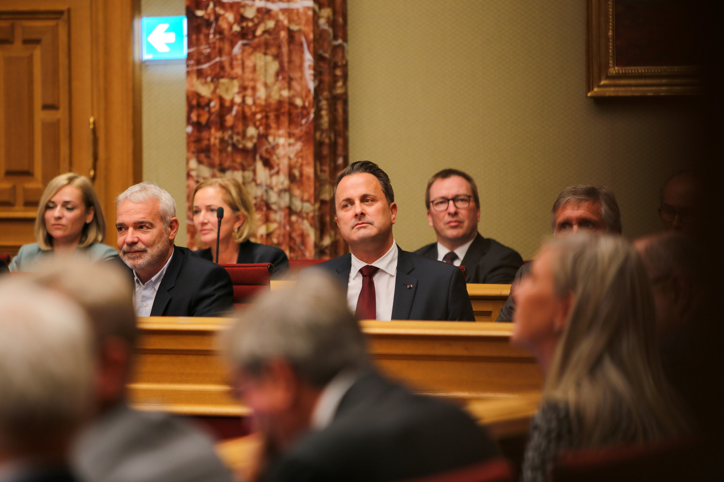 Deputy prime minister Dan Kersch (LSAP) and prime minister Xavier Bettel (DP). (Photo: Romain Gamba/Maison Moderne)