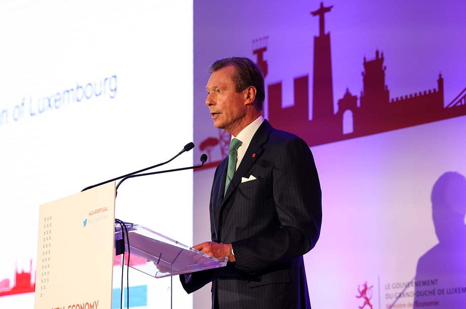 Grand Duke Henri at the closing ceremony of the Economic Forum in Lisbon on 12 May.  (Photo: cour grand-ducale/Sophie Margue)