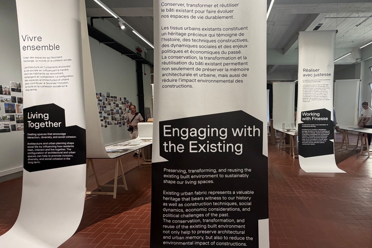 The exhibition “The Stories Behind the Projects” is on display at the Luca until 10 October. Original drawings, models, sketches and design documents offer a behind-the-scenes look at the award-winning projects. Photo: Alix Bellac