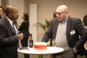 Alexander Wedlich of AssetMetrix and other attendees at the networking cocktail. Matic Zorman / Maison Moderne