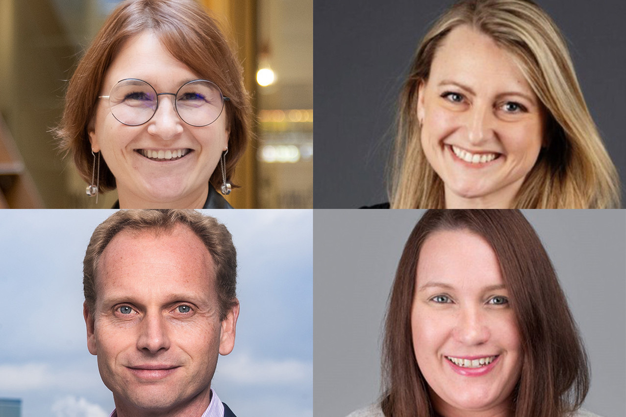Niccolo Polli (HSBC), Lindie Fourie (Sanne), Geraldine Hassler (KPMG) and Daphné Rosseeuw (DLA Piper) exchanged on the changes their companies have adopted to better retain and attract quality workers.  
 Photo: Maison Moderne Archive, Lindie Fourie (Sanne) 