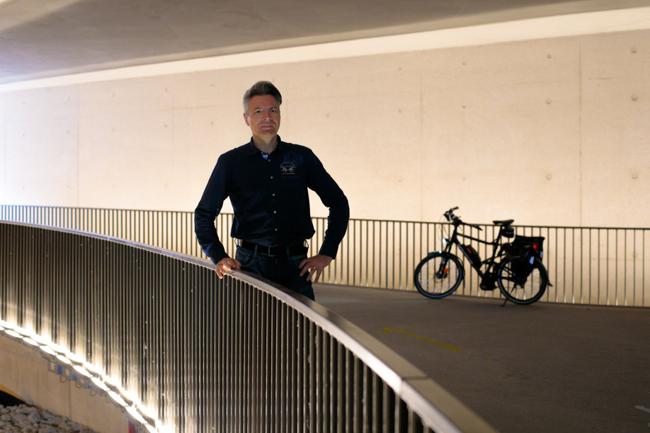 2019 archive photo shows Romain Gerson on the Adolphe Bridge cycle path MATIC ZORMAN