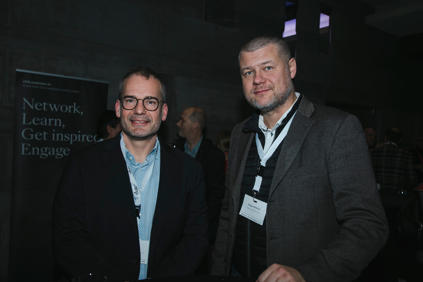 Gilles Hempel (Fondation pour l'accès au logement) et Bogdan Banice (Banice Architectes). (Photo: Léo Biewer /Maison Moderne)