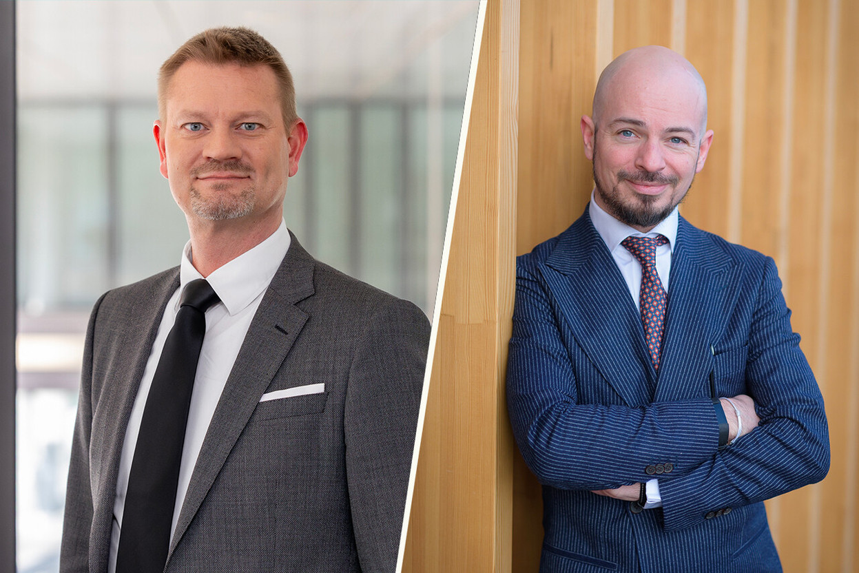Olivier Portenseigne, head of digital products at Clearstream Fund Services and Sébastien Schmitt, advisory partner at PwC Luxembourg. (Photos: Clearstream Fund, PwC Luxembourg; layout: Paperjam)