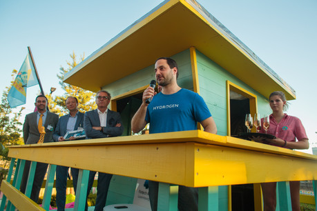 Le CEO de Hydrogen, Mike Kane, lors de la remise du prix Fintech Start-up of the Year en 2018. (Photo: Matic Zorman/archives)