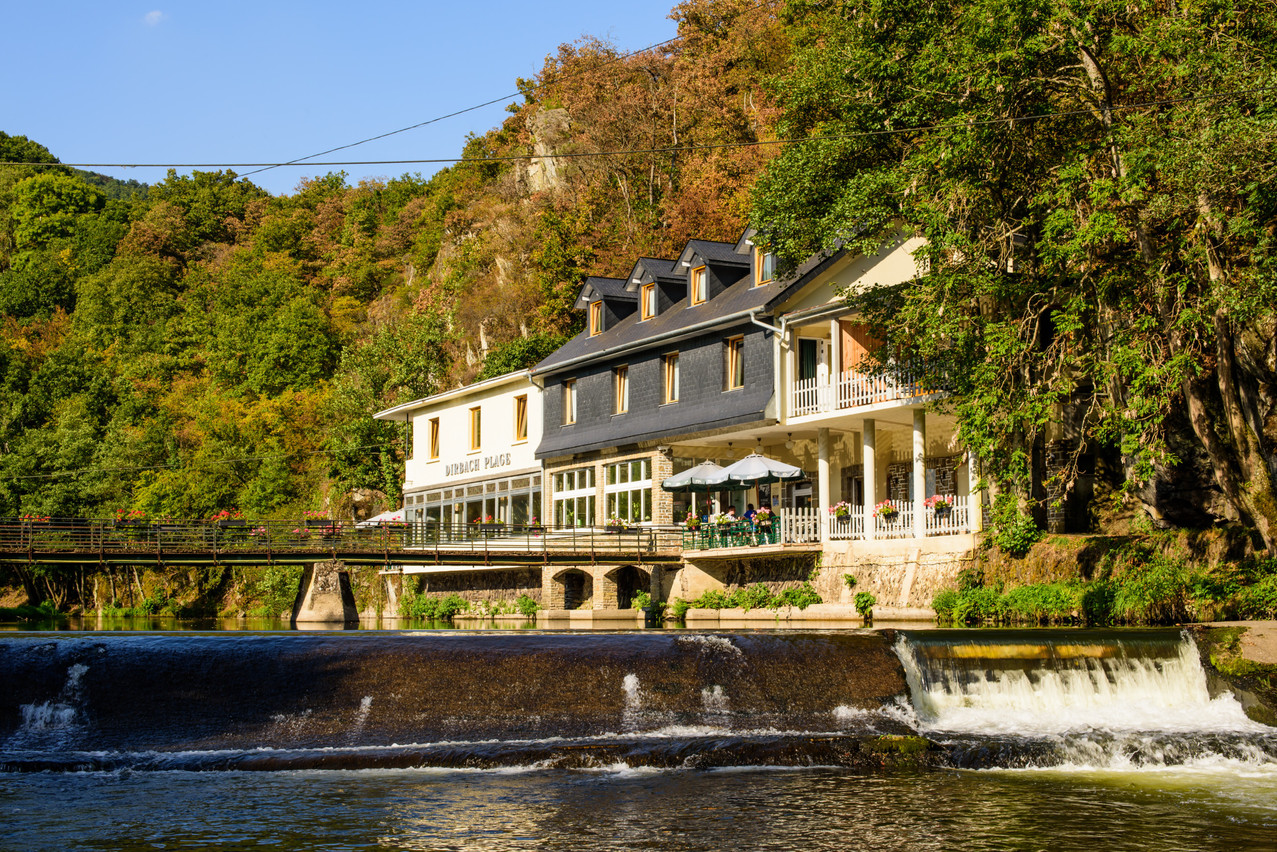 The River Sure at the Dirbach Plage Hotel, near Bourscheid offers deep water and a cold swimming opportunity 2019 ciwoa/Shutterstock. 