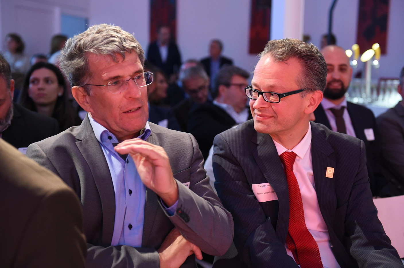 Prof. Dr. Werner Tillmetz (ZSW) et Dr Stephan Herbst (Toyota Motor Europe) (Photo: Total Luxembourg)