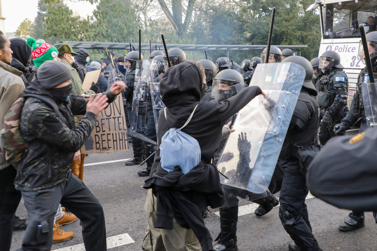 Protests against pandemic measures in December 2021 escalated with the justice ministry presenting tougher penalties against rioters and those targeting officials online Photo: Luc Deflorenne