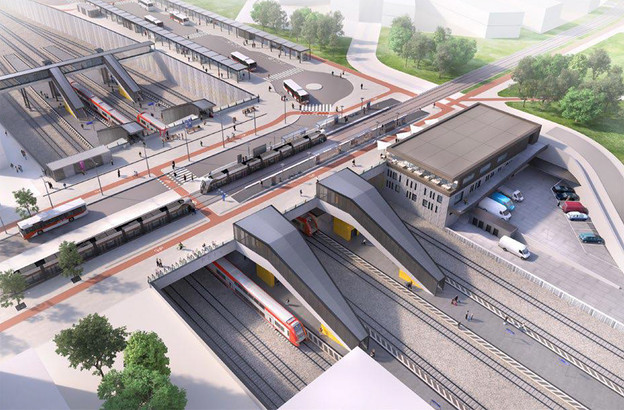 Les travaux d’extension de la ligne de tram jusqu’à Howald, où sera érigé ce pôle d’échange, devraient être finalisés au second semestre 2023. (Photo: Ministère de la Mobilité et des Travaux publics)