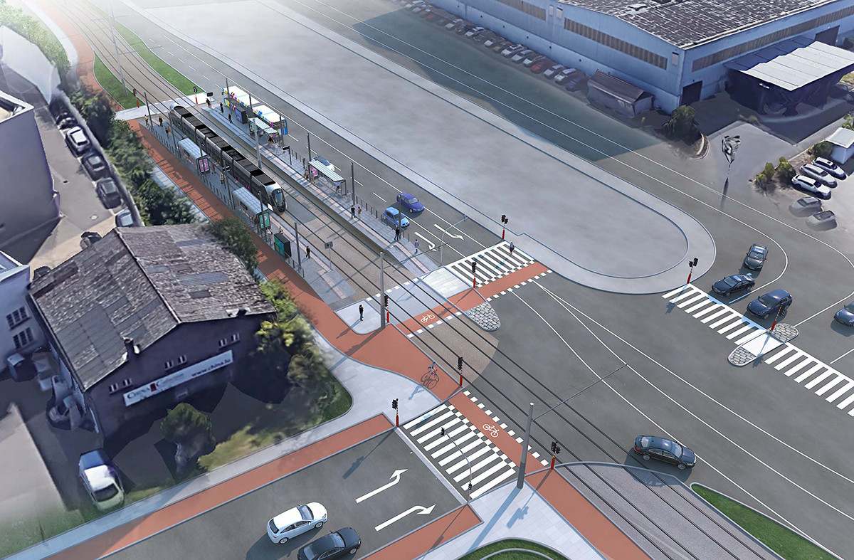 Comme au Kirchberg, une piste cyclable suivra le tracé du tram. (Photo: Administration des ponts et chaussées)