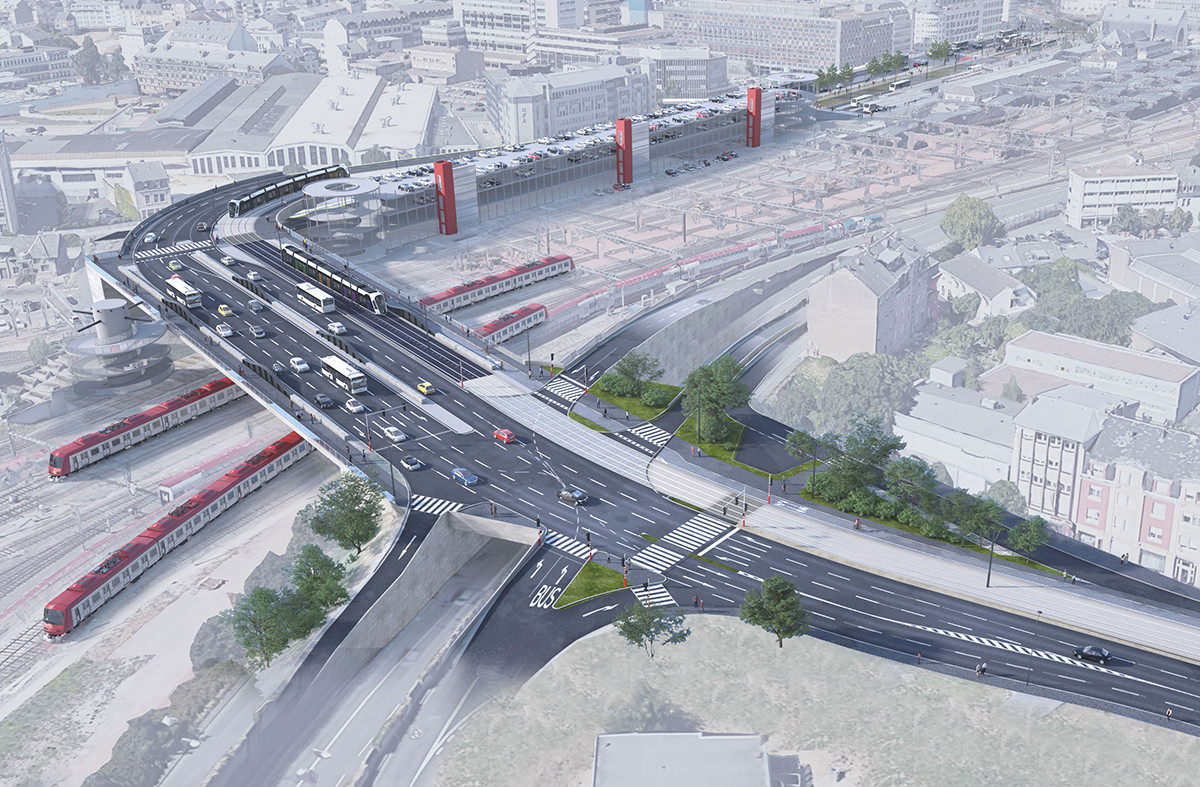 Après le pont Buchler, le tram devrait desservir deux nouveaux arrêts d’ici septembre 2022. (Photo: Administration des ponts et chaussées)