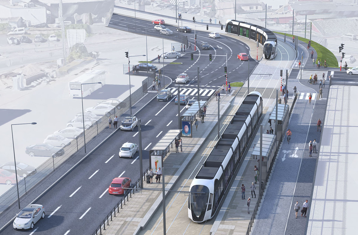 Actuellement la cadence est d’un tram toutes les 4 minutes mais Luxtram ambitionne de la porter à 3 minutes une fois que la ligne sera complète. (Photo: Administration des ponts et chaussées)