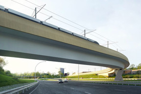 A 110-metre-long structure will be built to allow the tram to cross the A1 motorway. (Photo: Luxtram)