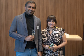 Ved Dwarka and Shalini Singh (Avask) at the LPEA’s transfer pricing event on 3 May. Photo: Matic Zorman / Maison Moderne