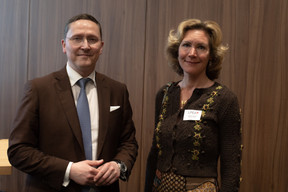 Oliver Hoor (Atoz) and Sandra Muller (MyDirector) at the transfer pricing event organised by the Luxembourg Private Equity & Venture Capital Association on 3 May at Arendt. Photo: Matic Zorman / Maison Moderne