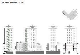 Vues des façades de la tour. (Illustration : Jim Clemes Associates)