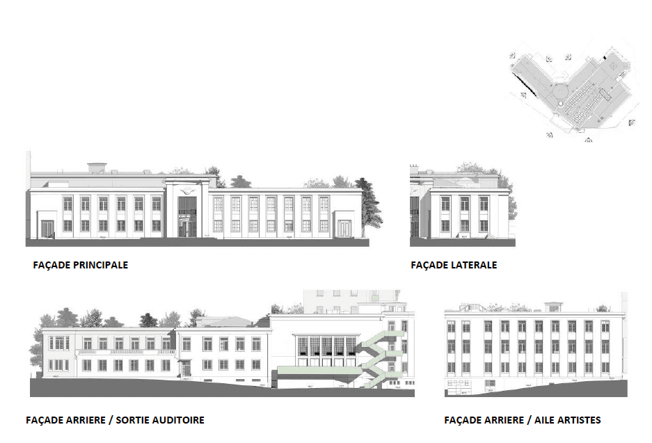 Vue des façades des différentes ailes (Illustration: Jim Clemes Associates)