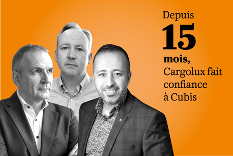Manuel Correia, Director Business Intelligence chez Cargolux, Soufiane Boulaamayl, Managing Director et Lennart De Graeve, Manager de projet Cargolux chez Cubis. Cubis/Cargolux